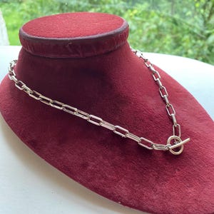 Vintage Sterling Silver Geometric Toggle Necklace.  22.6 Grams, Rectangular, Gifts for Her