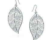 ON SALE! 925 Sterling Silber große filigrane Ohrringe Silber filigran Ohrringe Leaf Schmuck großes Blatt Ohrringe Natur Schmuck Laub Leaf...