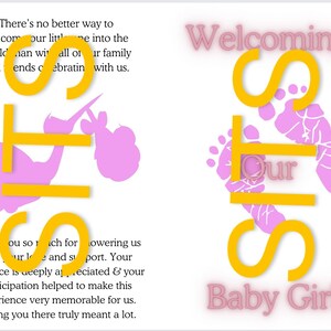 Printable Baby Shower Booklet