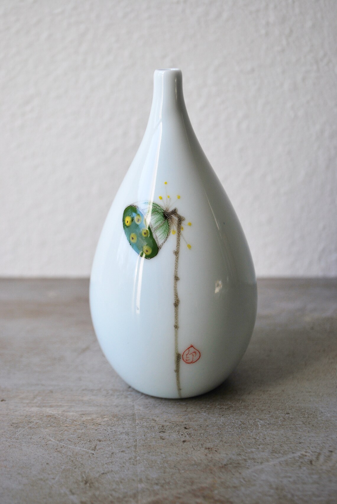 Vintage Japanese Thin Neck Vase / Delicate Porcelain / Floral Etsy