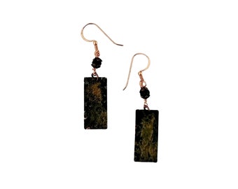 Enchanted Forest Earrings - Nature's Elegance - Rectangle Drops - Nickel Free Copper Fishhook Ear Wires