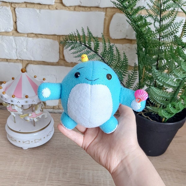 Quaggan soft animal plushie from Guild Wars 2. MMORPG. Collectable art doll Handmade Aquatic Kawaii and cute. Video game geek toy.