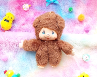 Vintage Monchhichi SAS Bear: Brown Plush Thumbsucker with Tag