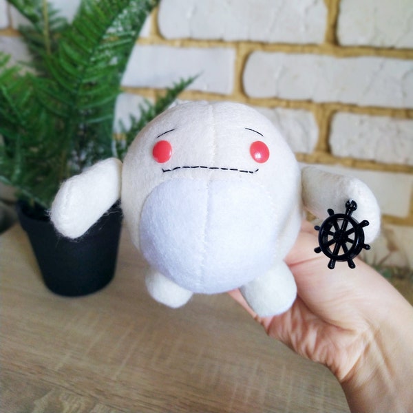 Quaggan soft animal plushie from Guild Wars 2. MMORPG. Collectable art doll Handmade Aquatic. Video game albino geek odd toy.