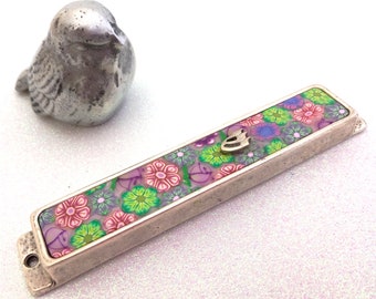 Modern Flower Mezuzah With Scroll Option - Jewish Housewarming & Wedding Gift