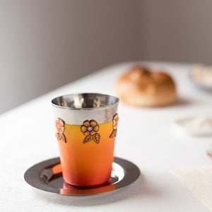 Copa de vino, Copa de vino, Copa Shabat Kiddush, Regalo de boda judío, Copa de Pascua, Judaica, Copa de vino de metal, Regalo de Bar Mitzvah, Hecho en Israel