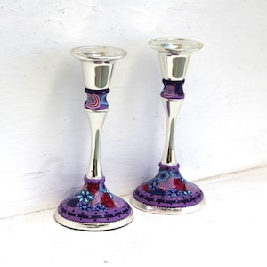 Candle Holders, Judaica, Jewish Gift, Candlestick, Table Decoration, Bat Mitzvah Gift, Jewish Housewarming Gift, Candle Centerpiece, Israel
