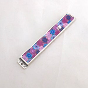 Mezuzah, Modern Mezuzah, Hostess Gift, Mezuzah With Scroll option, Polymer Clay Gifts, Floral Mezuzah Case, Jewish Wedding Gift