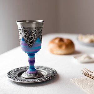 Copa de vino, copa de kidush, cáliz, judaísmo, regalo judío, copa de shabat, regalo de boda judío, cáliz de fuego, Israel, arte judaísmo, copa de pascua