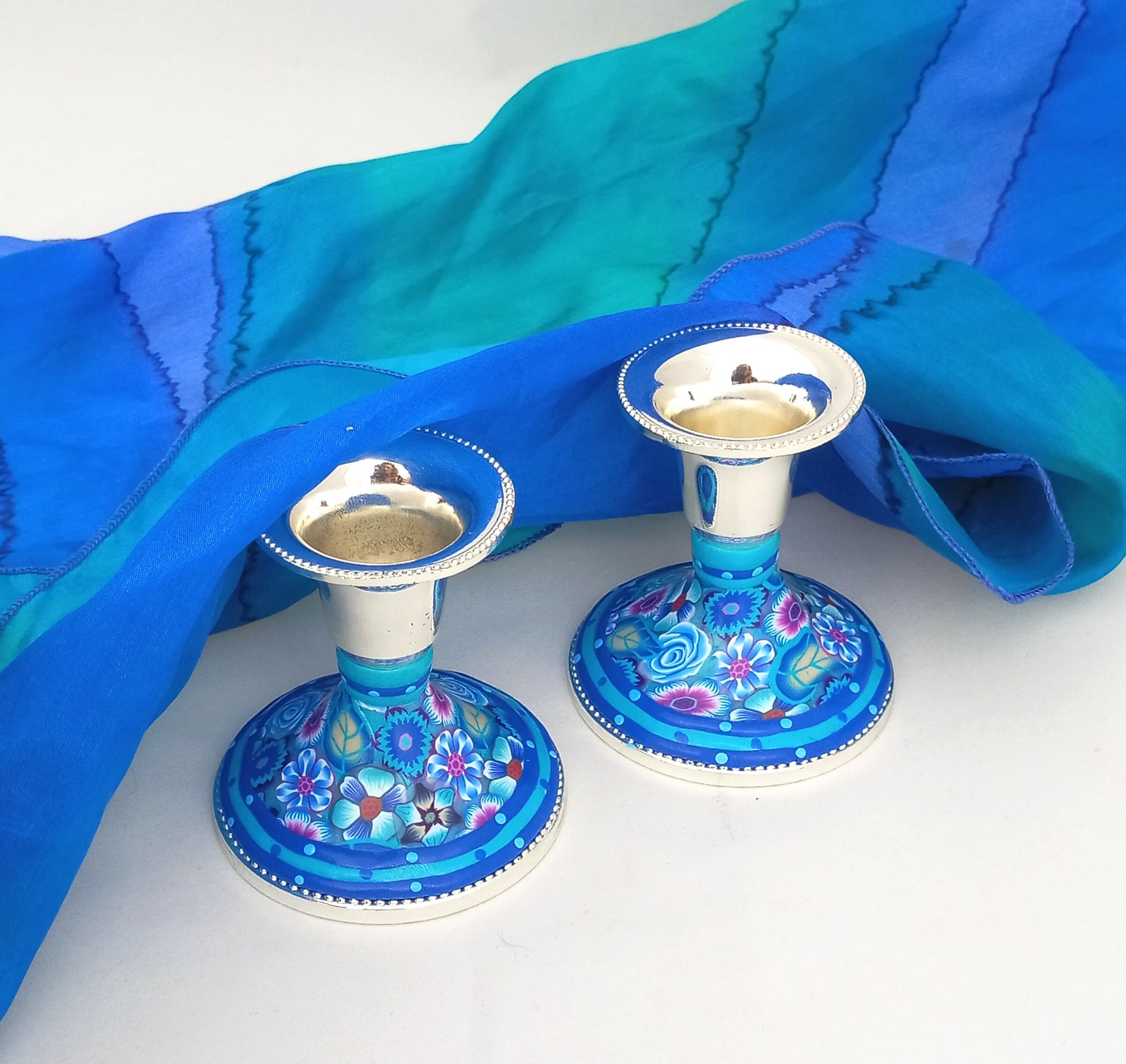 Blue Candle Holders Home Accessories Candlestick Wedding Etsy Israel