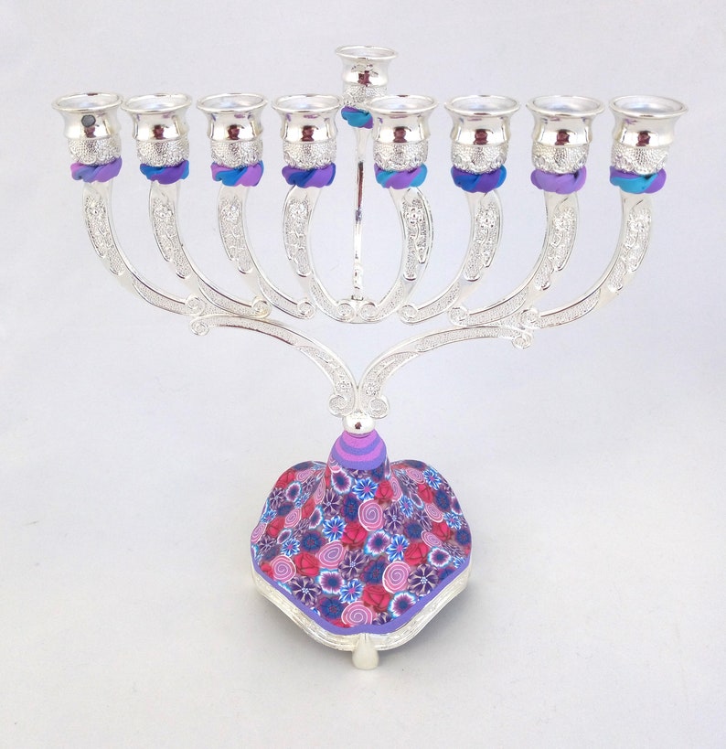 Candelabra, Hanukkah, Menorah, Candle Holders, Jewish Wedding Gift, Made In Israel, Judaica, Hanukkah Décor, Candle Centerpiece, Candlestick image 4