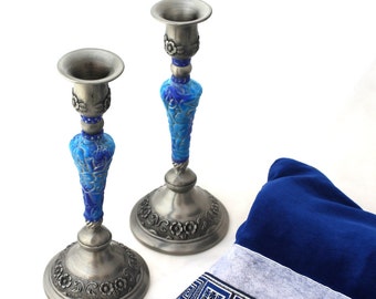 Candle Holders, Table Decoration, Judaica, Candlestick, Candle Holder Set, Shabbat Candle Holder, Bat Mitzvah Gift, Jewish Housewarming Gift