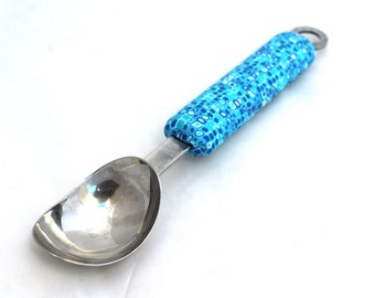 Vintage Scoop, Ice Cream Scoop, Hostess Gift, Kitchen Accessories,New Home Gift, Kitchenware, Polymer Clay Gifts, Serving Utensil,Retro Blue
