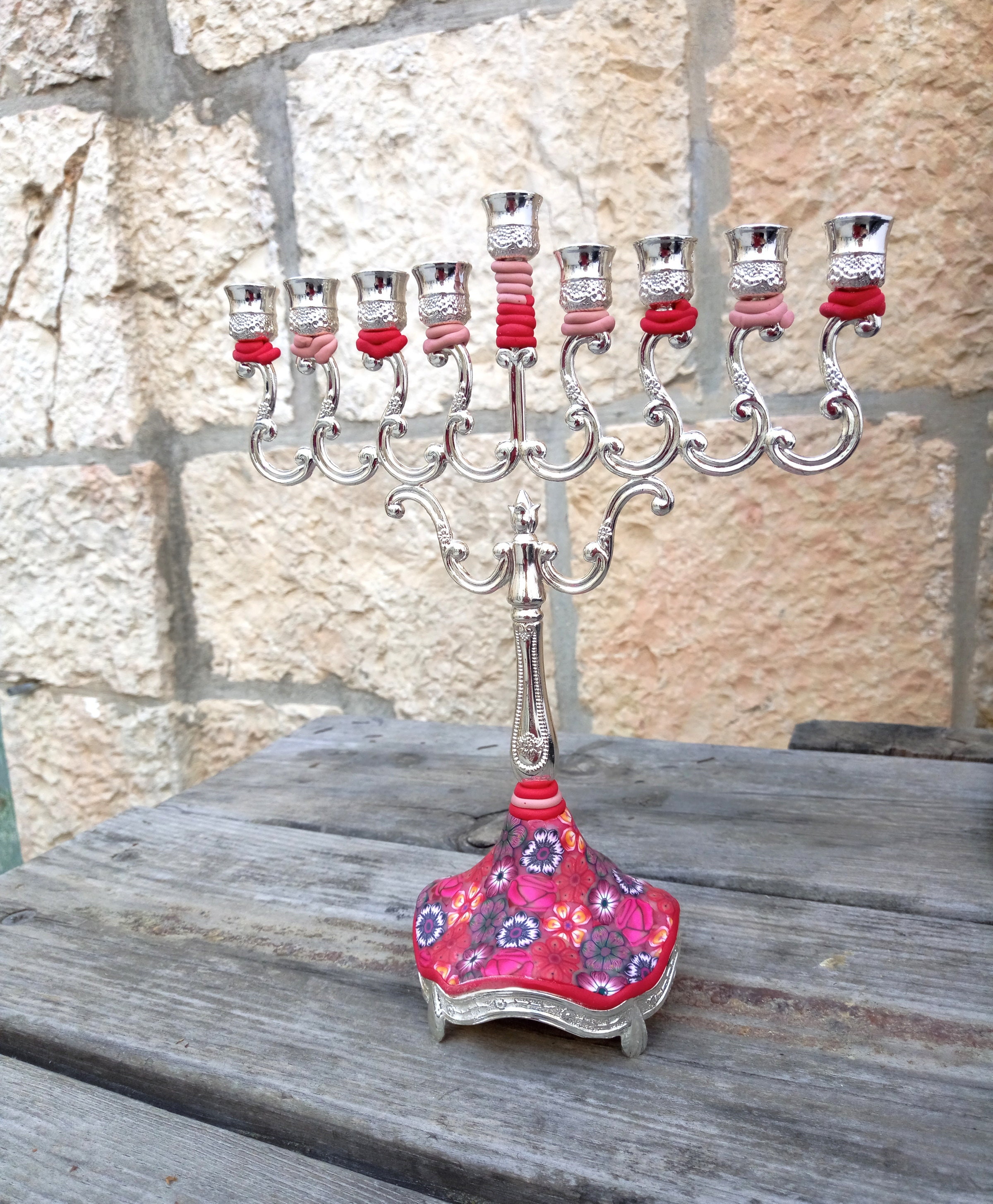 Menorah Candle Holder Hanukkah Gift Chanuka Judaica Jewish Etsy
