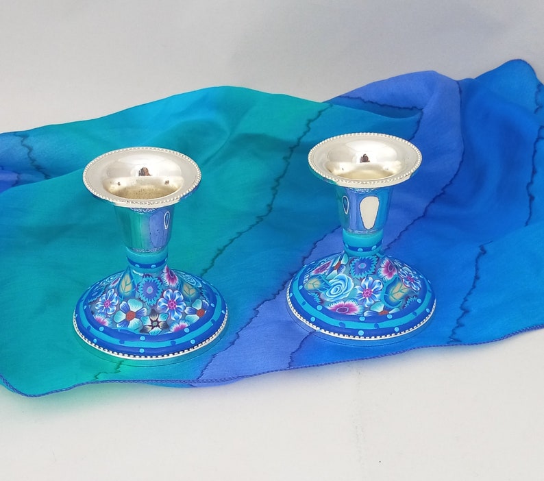Blue Candle Holders Home Accessories Candlestick Wedding Etsy Israel