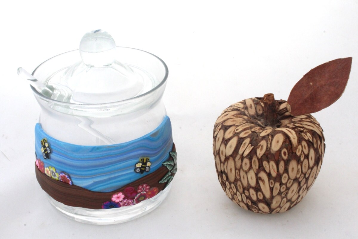 Honey Pot Glass Honey Jar Sugar Jar Honeypot Glass Jam Etsy