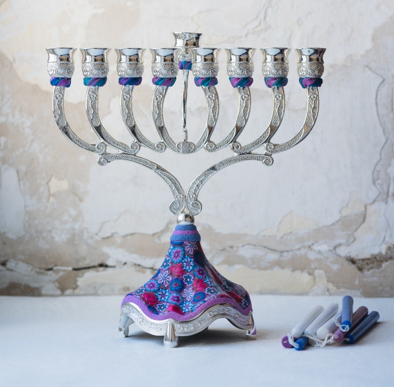 Candelabra, Hanukkah, Menorah, Candle Holders, Jewish Wedding Gift, Made In Israel, Judaica, Hanukkah Décor, Candle Centerpiece, Candlestick image 1