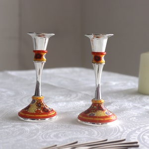 Candle Holders, Home Accessories, Candle Stick, Judaica, Table Decoration Set, Jewish Wedding Gift, Shabbat Candlesticks, Candle Centerpiece