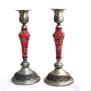 Table Decoration, Candlestick, Candle Holders, Candle Holder Set, Jewish Gift, Shabbat Candlesticks, Judaica, Jewish Housewarming Gift image 2