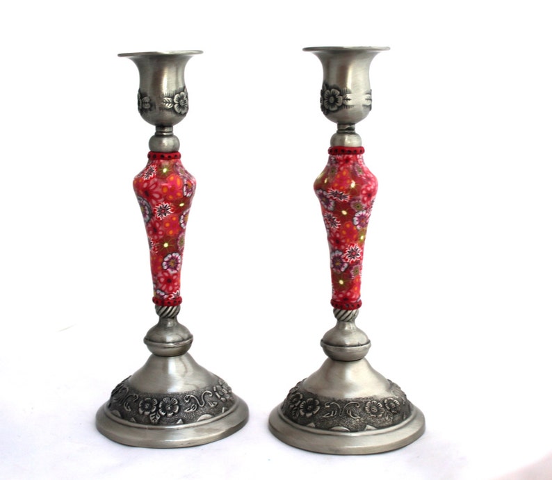 Table Decoration, Candlestick, Candle Holders, Candle Holder Set, Jewish Gift, Shabbat Candlesticks, Judaica, Jewish Housewarming Gift image 2