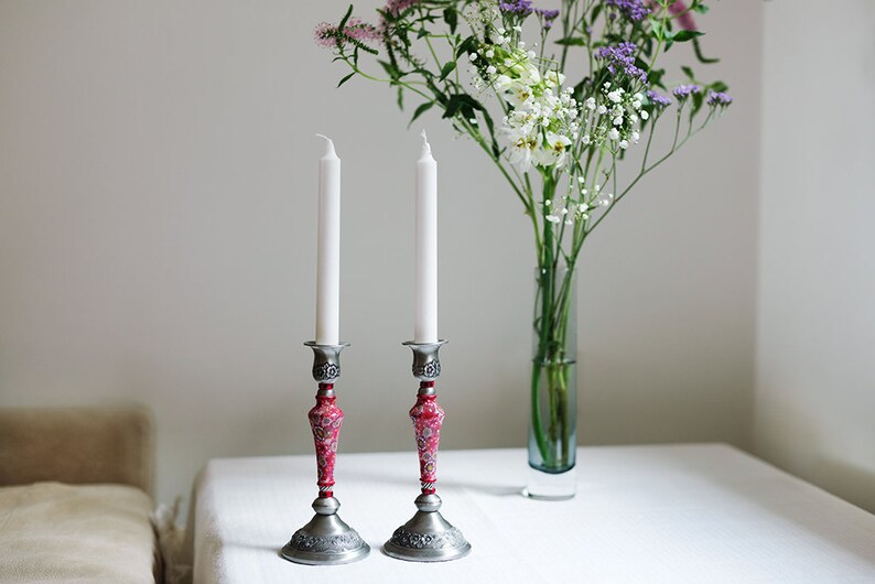 Table Decoration, Candlestick, Candle Holders, Candle Holder Set, Jewish Gift, Shabbat Candlesticks, Judaica, Jewish Housewarming Gift image 4