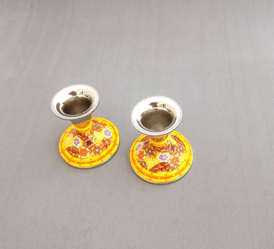 Shabbat Candlestick, Floral Candlesticks, Judaica, Housewarming Gift