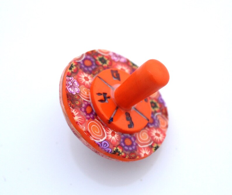 Hanukkah Gift Israeli Art Spinning Top Spinning Toy Hanukah Dreidel Hanukkah D\u00e9cor Polymer Clay Gifts Jewish Gift Judaica Israel