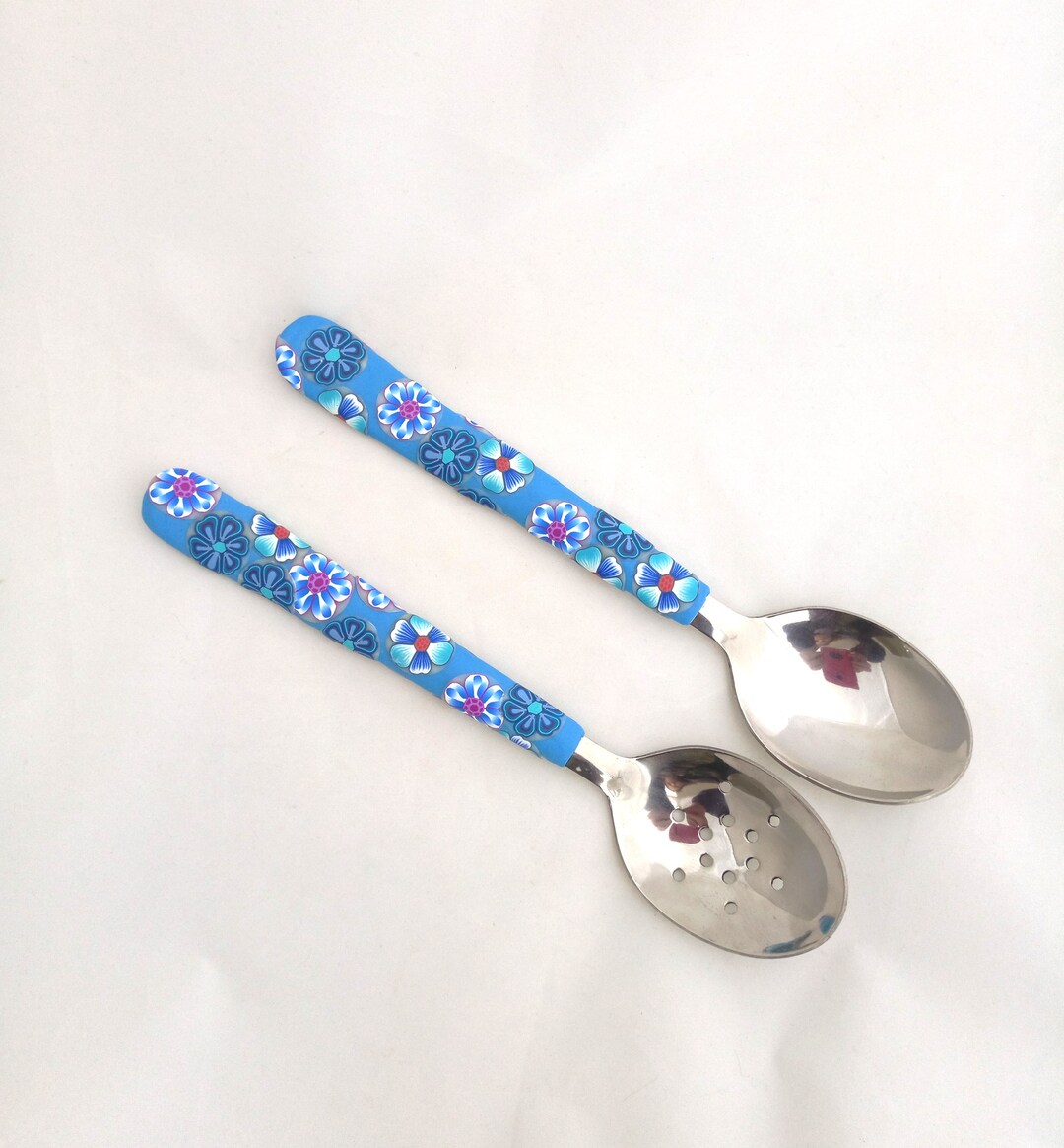 Stainless Steel and Polymer Clay Salad Serving Set, Salad Server Set ...