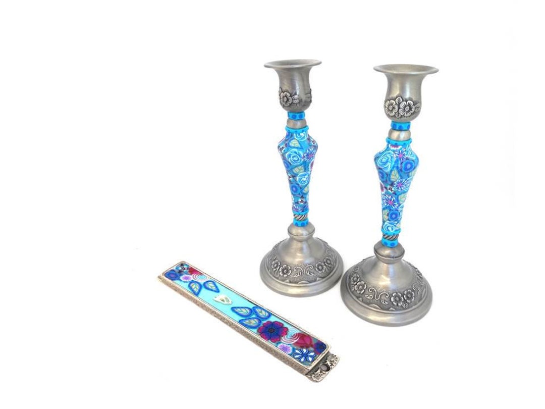 Moderne Mesusa Schwarz Mit Gold - Hebräischer Heimsegen Für Türpfosten