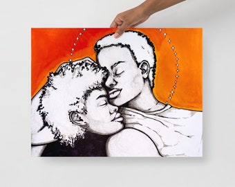 STARS print // sapphic art / lesbian art print / lesbian couple gift / lesbian wall decor / lesbian wedding gift / subtle lesbian pride