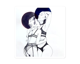 FEMDOMS sticker // sapphic art / lesbian art print  / sapphic art    / lesbian couple gift / lesbian home decor