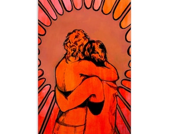 SLEEP TALK postcard // lesbian couple gift / lesbian postcard / sapphic postcard / lesbian home decor / lesbian wall decor / lesbian artwork