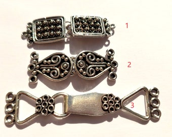 Bali Sterling Silver /& Triple Strand Box Clasp 16mm X 14mm Clasp Antiqued Silver Clasp Triple Strand Clasp .925 Clasp Silver Box Clasp