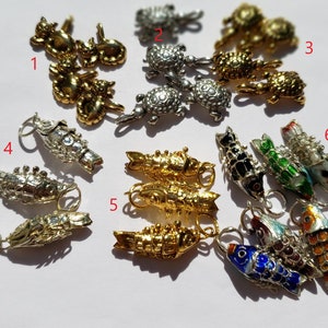 Charms - kitty cats - turtles - jointed fish