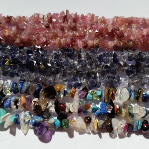 Chip strands - gemstones - pink - purple/blue - multicolored - 3-8mm