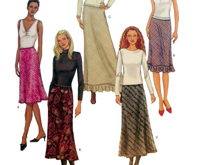 Women's Aline Bias Skirt Sewing Pattern Elastic Waist Etsy