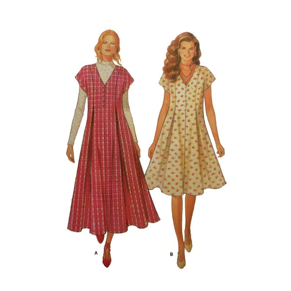 Women's Dress Sewing Pattern, Midi or Knee Length Misses' Size 6, 8, 10, 12, 14, 16 Bust 30, 31, 32, 34, 36, 38 UNCUT New Look 6257