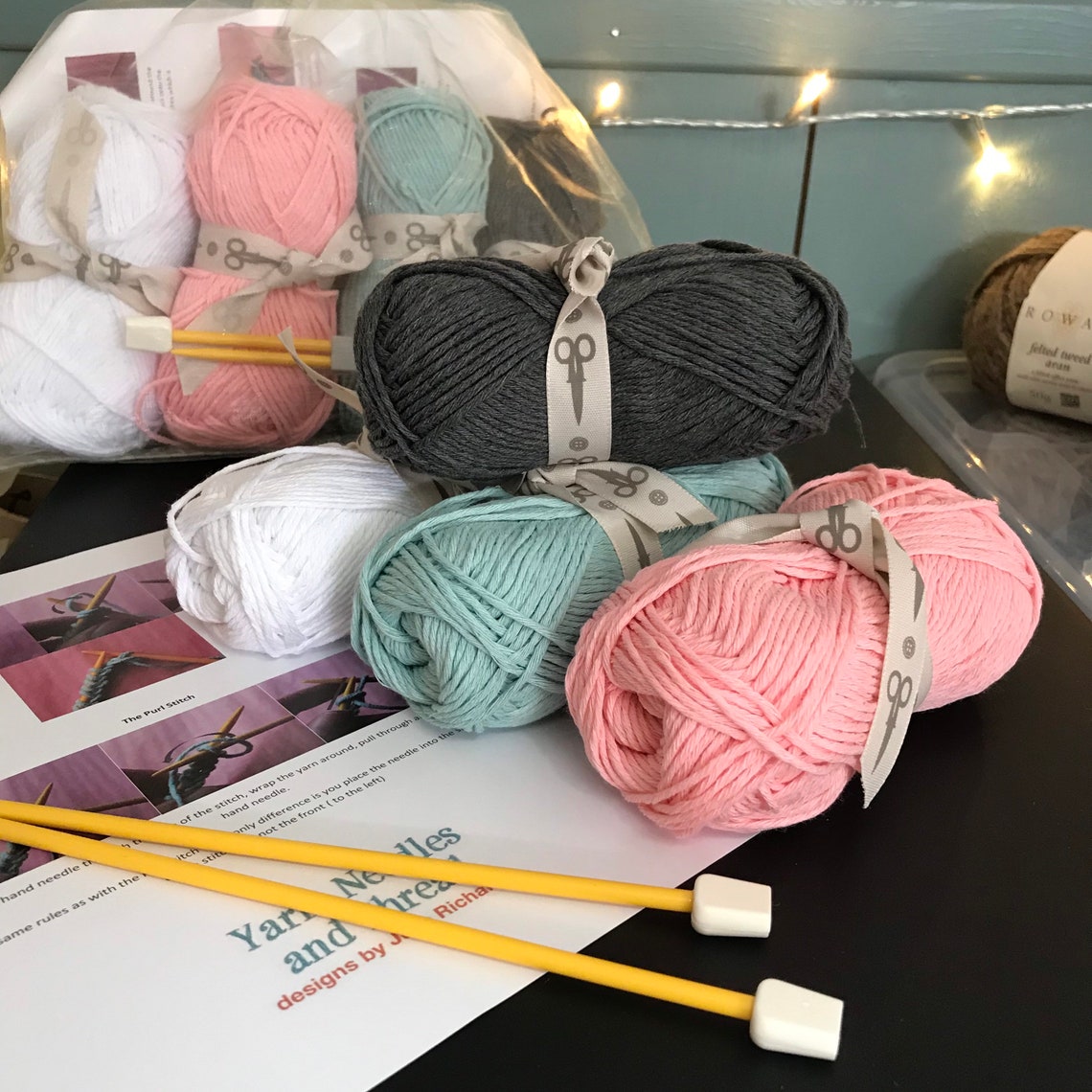 Beginners Knitting Kit Learn to Knit Kit Knitting Gift DIY Etsy