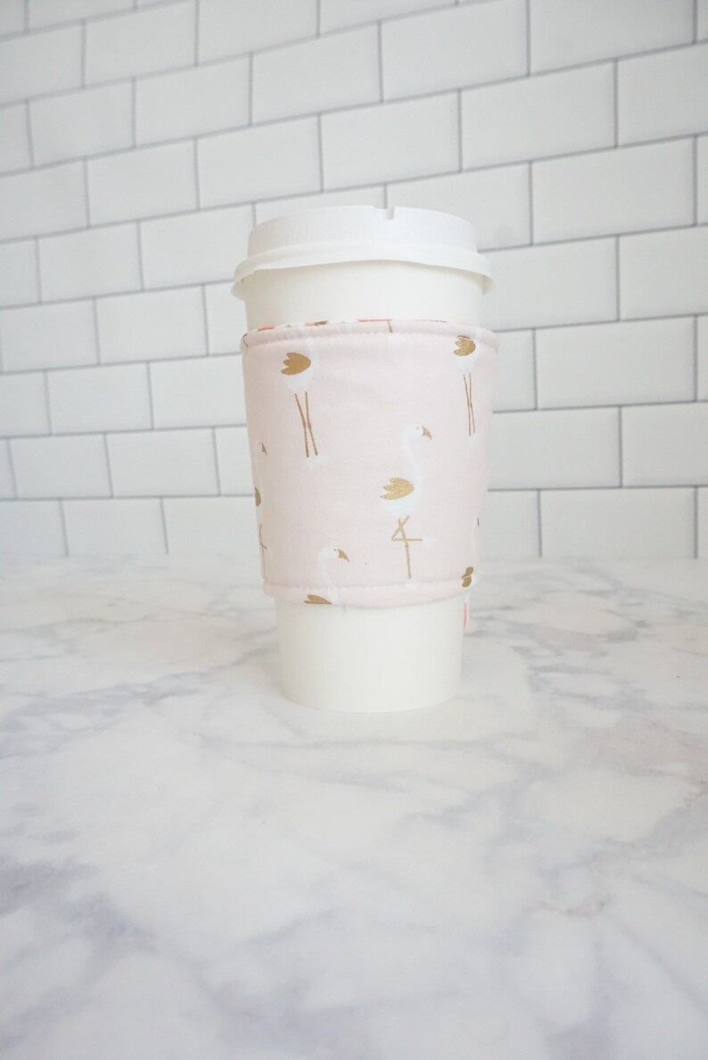 Reusable Coffee Sleeve-FlamingoPrint image 1