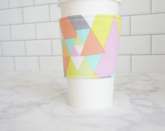 Reusable Coffee Sleeve-Geometric Print