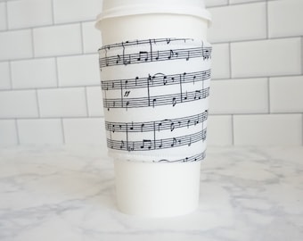 Reusable Coffee Sleeve-Music Print