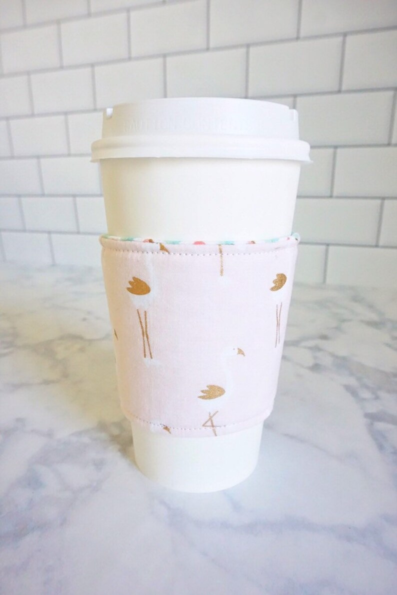 Reusable Coffee Sleeve-FlamingoPrint image 2