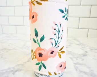 Reusable Slim Can Sleeve - Blush Floral Print