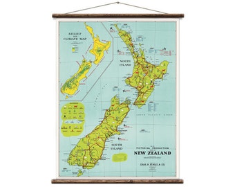 New Zealand - Pull Down Roll Map