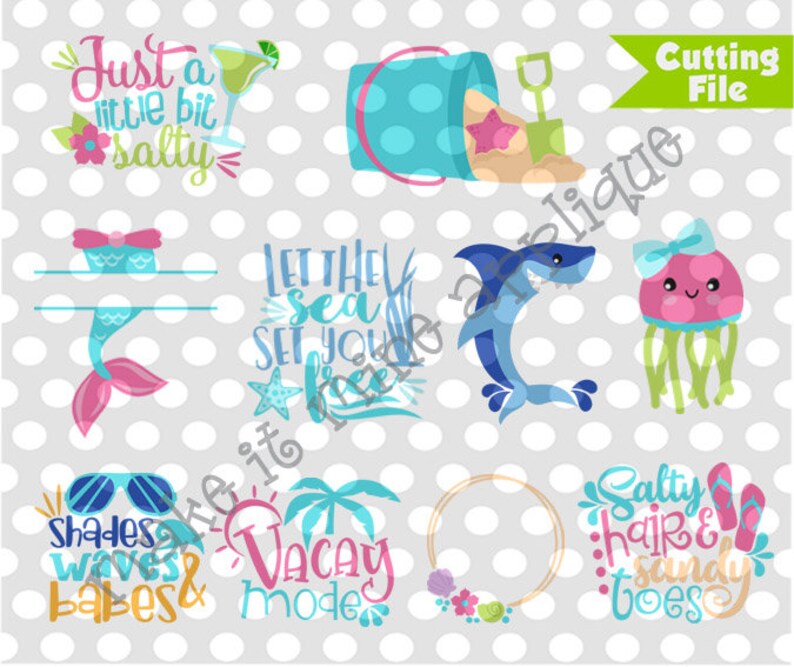 Download HTV SVG Set of 10 Beach Vacation Designs Vinyl Cricut | Etsy