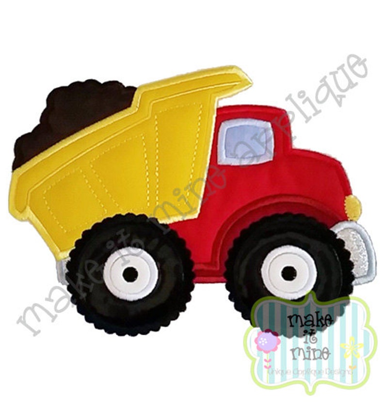 Applique Embroidery Construction Dump Truck Machine Applique Etsy