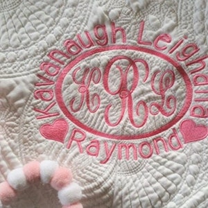 Monogrammed Baby Quilt, Personalized Baby Blanket, Personalized Baby Quilt, Monogrammed Baby Blanket, New Baby, Baby Girl Quilt, Blanket