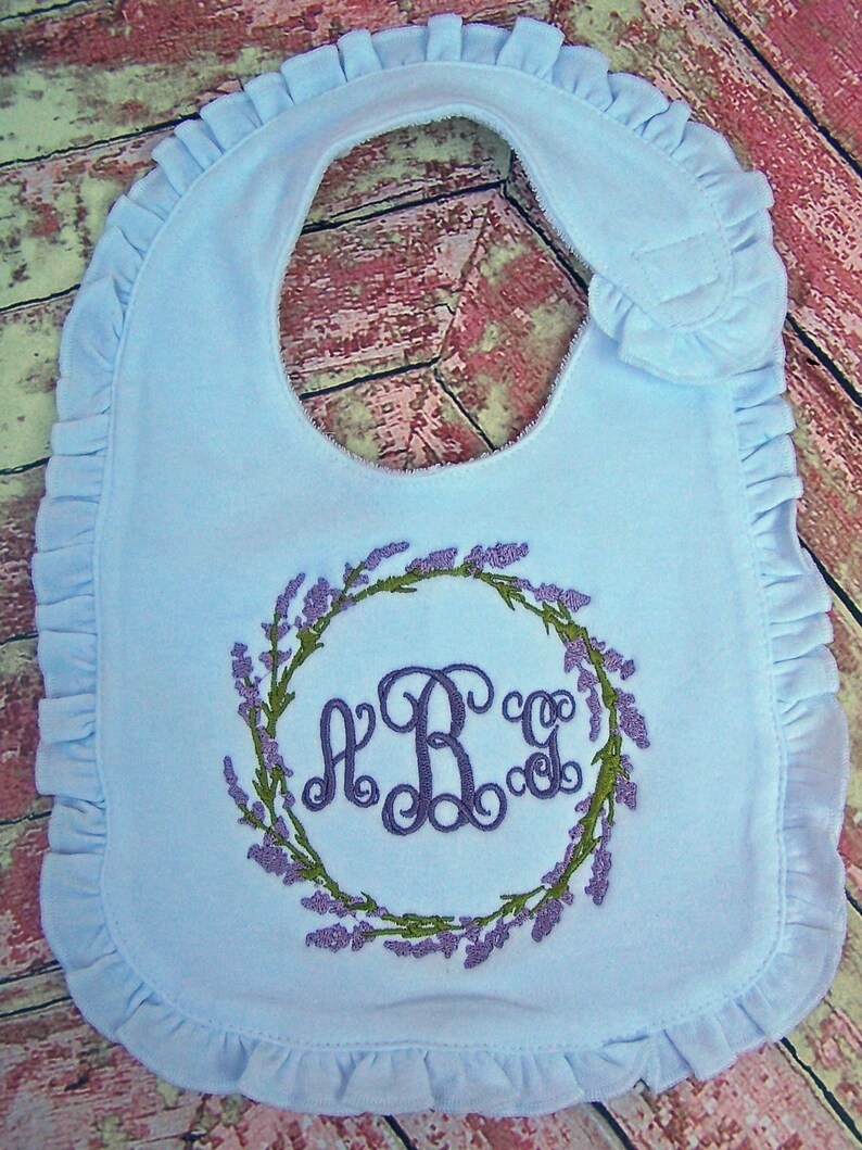 Baby Girl Bib and Burp Cloth, Monogrammed Bib and Burp Cloth, Baby Gift, Baby Shower Gift, Personalized Baby Gift, Baby Girl Gift. image 1