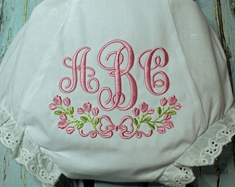 Personalized Baby Bloomers, Custom Monogram Baby Girl Bloomers, Baby Girl Bloomers, Fancy Panties, Embroidered Bloomers, Fancy Pants