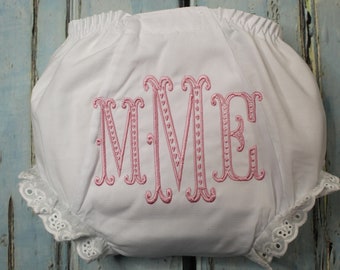 Personalized Baby Bloomers, Custom Monogram Baby Girl Bloomers, Baby Girl Bloomers, Fancy Panties, Embroidered Bloomers, Fancy Pants